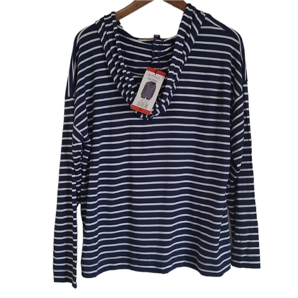 Nwt Buffalo David Bitton Long Sleeve Hooded Shirt Women's Size Medium — image 2 of 4